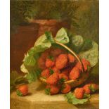 Eloise Harriet Stannard (1829-1915) British. "Strawberries", Oil on Canvas, Signed and Dated 1890,