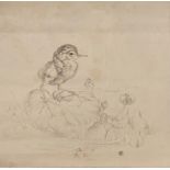 Edward Julius Detmold (1883-1957) British. A Chick on a Lily Pad, Etching, Signed and Initialled