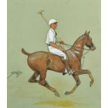 Charles Johnson Payne 'Snaffles' (1884-1967) British. A Polo Player on Horseback, Watercolour and