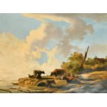 Manner of Aelbert Jacobsz Cuyp (1620-1691) Dutch. Cattle in a River Landscape, Oil on Canvas, 28.