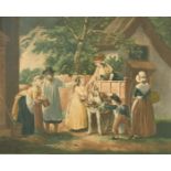 George Morland (1762/63-1804) British. "Selling Peas", Mezzotint and Etching by Edward Bell (fl.