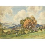 Herbert Hughes-Stanton (1870-1937) British. An Extensive Landscape with a Figure, Watercolour,