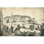 Joseph Webb (1908-1962) British. "Harrow from Beyncourt", Etching, Signed and Inscribed, and