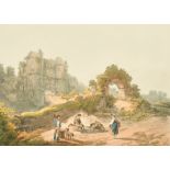 Bower (19th Century) British. "Gate of Carisbrooke Castle", Aquatint c.1805, 9" x 12.5" (22.8 x 31.