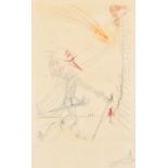 Salvador Dali (1904-1989) Spanish. "Cyrano de Bergerac and Roxane", Dry-Point Engraving, Signed