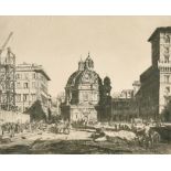 Francis H Dodd (1874-1949) British. "Pall Mall from the West", Etching, Signed in Pencil, 8.5" x