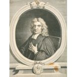 After George Vertue (1684-1756) British. "Johannes Flamsteedius (Astronomer)", Engraving, Unframed