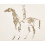 Elisabeth Frink (1930-1993) British. "Horse and Rider, 1970", Print, Mounted Unframed 10" x 12.5" (