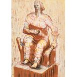 Henry Moore (1898-1986) British. "Seated Figure, 1950", Lithograph, Issued by W.S. Cowell, Inscribed