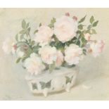 Lucien Hector Monod (1867-1957) French. Still Life of Roses in a China Vase, Watercolour, Signed,