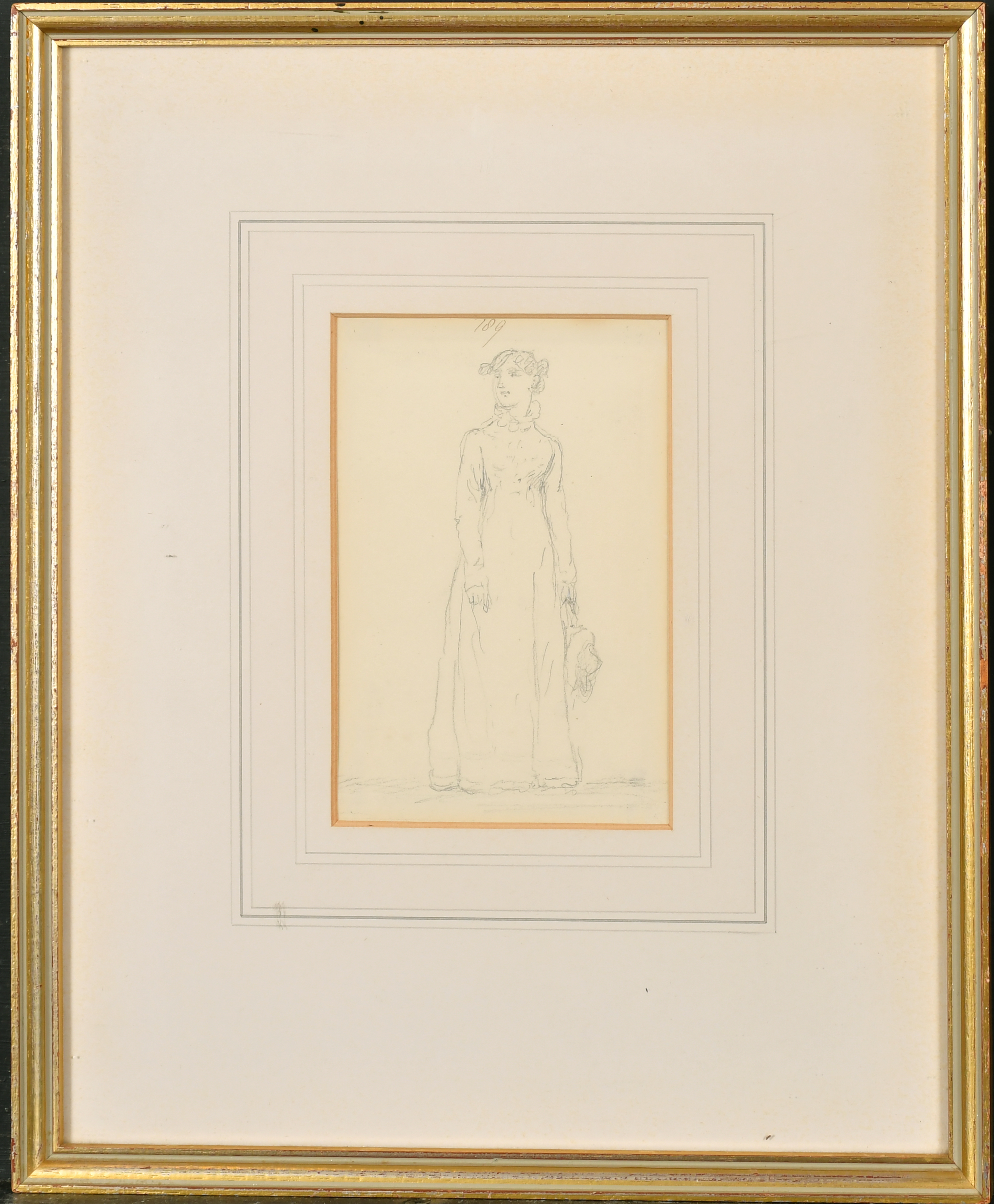 John Nixon (1750-1818) British. A Full Length Portrait of a Lady, Pencil, Numbered 189, 6.5" x 4.25" - Image 4 of 7