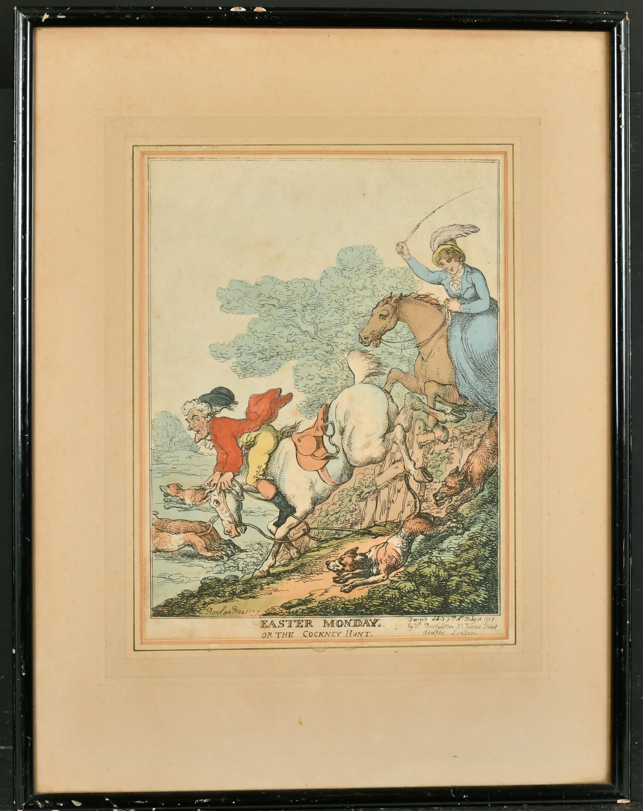 Thomas Rowlandson (1756-1827) British. "Easter Monday - or The Cockney Hunt", Etching, 12" x 9" ( - Image 2 of 4