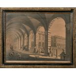 After Paul Sandby (1731-1809) British. "Covent Garden Piazza", Engraved by Edward Rooker, in a