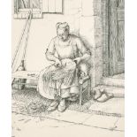 Enid Constance Butcher (19th-20th Century) British. "A Breton Peasant", Etching, Signed, Inscribed