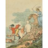 Thomas Rowlandson (1756-1827) British. "Easter Monday - or The Cockney Hunt", Etching, 12" x 9" (