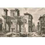 Giovanni Battista Piranesi (1720-1778) Italian. "Veduta degli Aunanzi del Foro di Nerua", Etching,