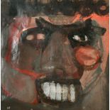 Bruce McLean (1944- ) British. A Menacing Face, Gouache, Inscribed on labels verso, 10.25" x 10.