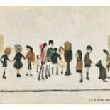 Laurence Stephen Lowry (1887-1976) British. "Group of Children", Lithograph, with Printer's Guild