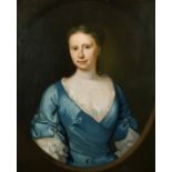 Attributed to Thomas Bardwell (1704-1767) British. A Bust Portrait of Gertrude Hext (1698-1786), Oil