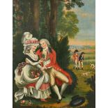 19th Century English School. A Conversation Piece in the 18th Century style, Oil on Panel,