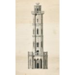 Late 18th Century English School. A Design for a Tower, Watercolour, Unframed, 13.25" x 7.75" (33.