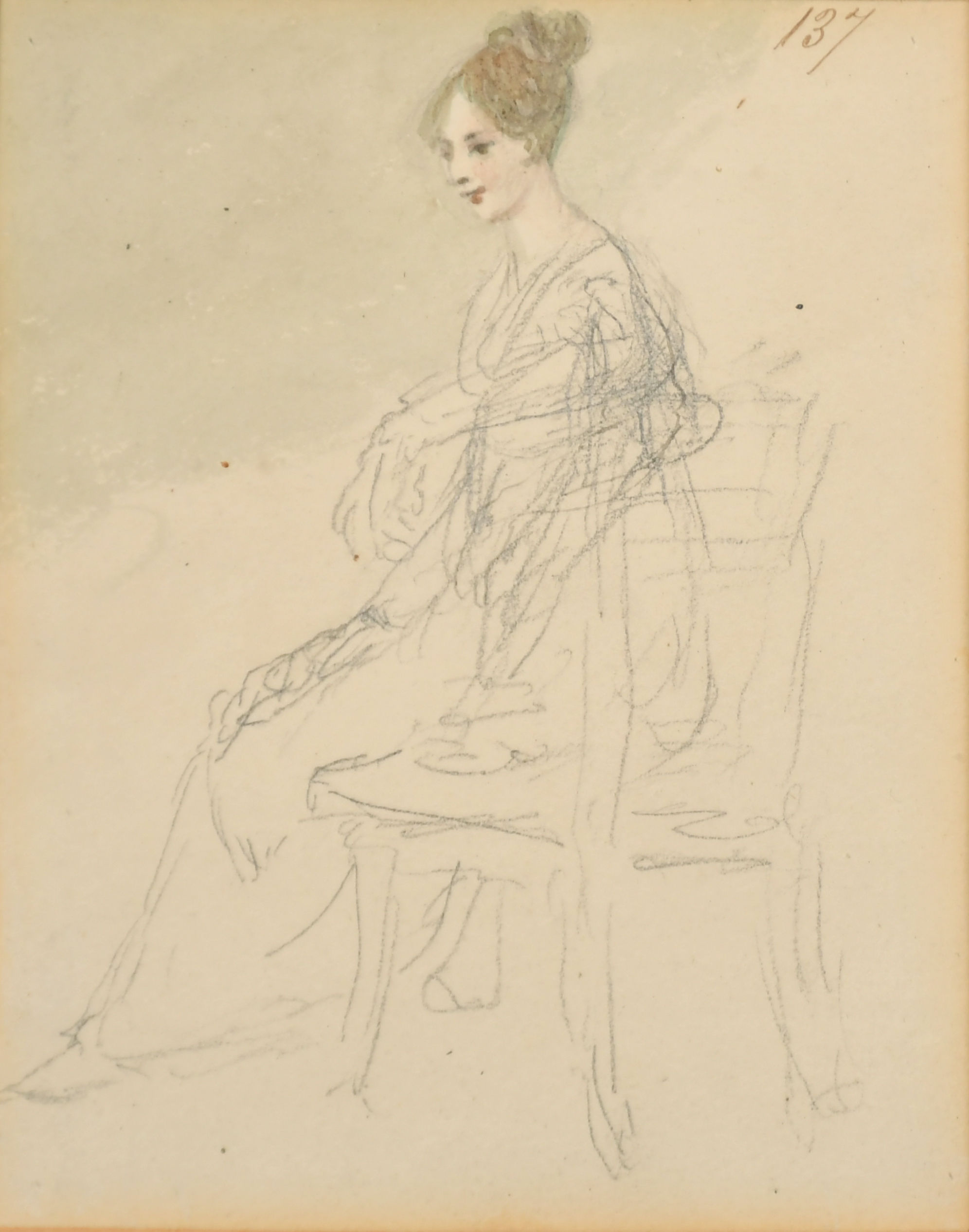 John Nixon (1750-1818) British. A Full Length Portrait of a Lady, Pencil, Numbered 189, 6.5" x 4.25" - Image 3 of 7