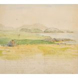 John Betjeman (1906-1984) British. "A Bay in Anglesey", Watercolour and Pencil, Signed, Inscribed