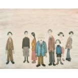 Laurence Stephen Lowry (1887-1976) British. "His Family", Lithograph, with Printer's Guild Stamp,