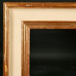 20th Century English School. A Gilt and White Painted Frame with black outer edge, rebate 40" x