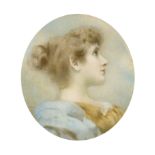 M. Saunders (19th Century) British. A Portrait, believed to be Mrs James Robertson, Miniature, later