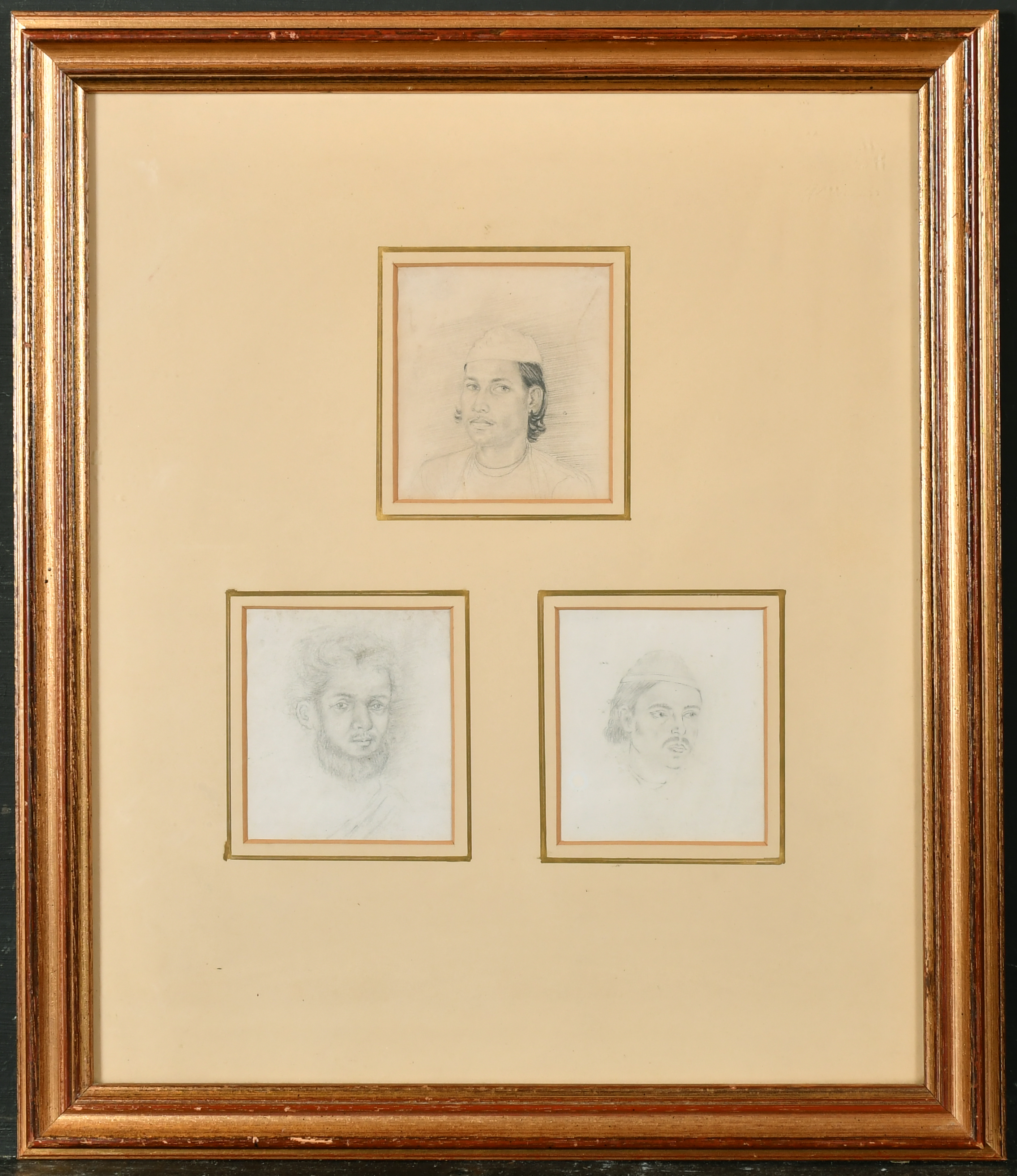 Circle of William Daniel (1769-1837) British. Head Study of an Eastern Gentleman, Pencil, 3.25" x 3" - Image 4 of 5