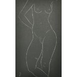 Eric Gill (1882-1940) British. "A Nude Study", Line Engraving, Mounted, Unframed 8.25" x 5" (21 x