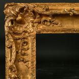 18th Century French School. A Fine Carved Giltwood Frame, with swept and pierced centres and
