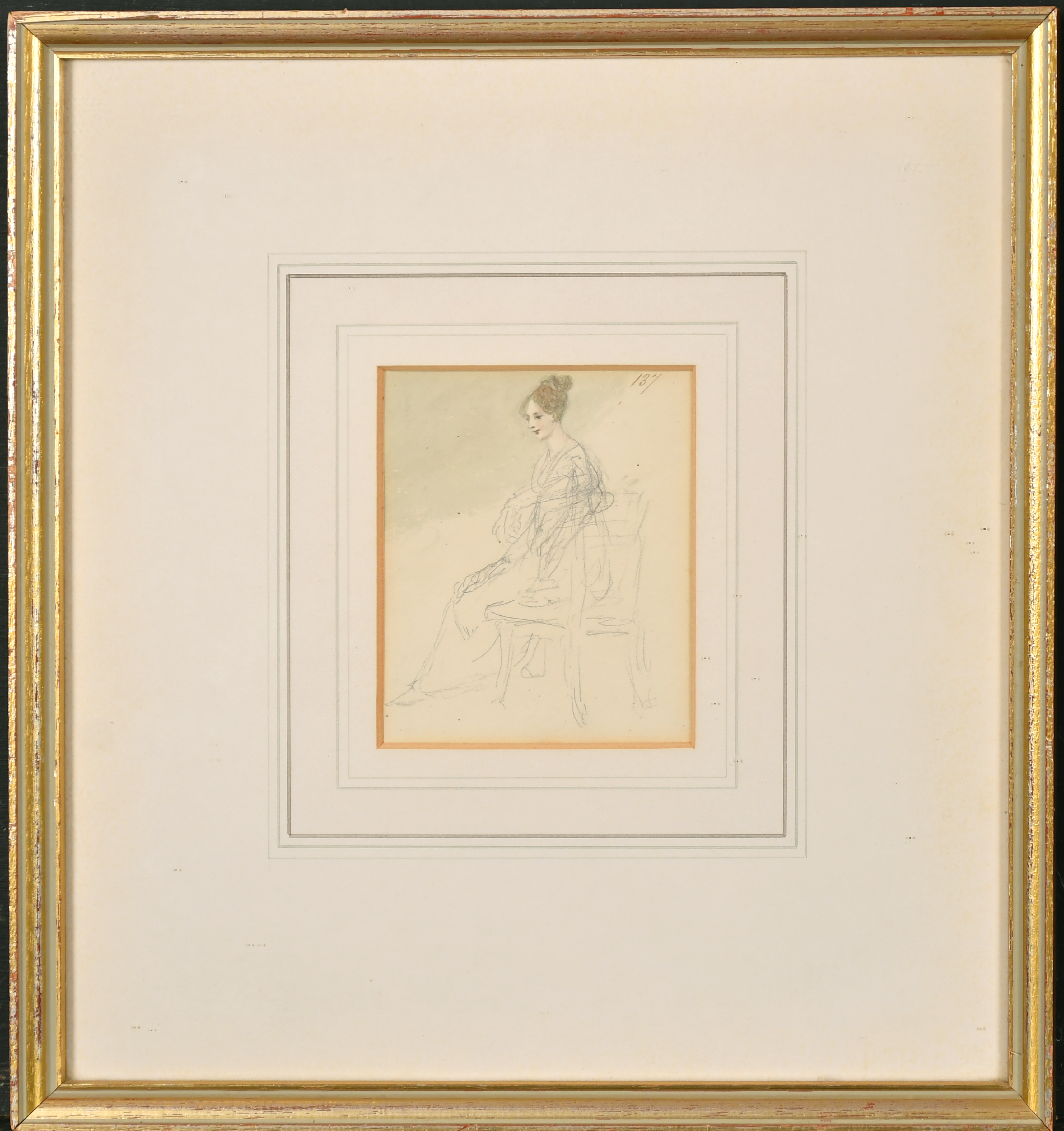 John Nixon (1750-1818) British. A Full Length Portrait of a Lady, Pencil, Numbered 189, 6.5" x 4.25" - Image 6 of 7