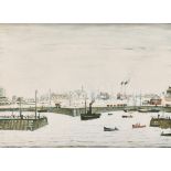 Laurence Stephen Lowry (1887-1976) British. "The Harbour", Lithograph, with Printer's Guild Stamp,