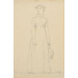 John Nixon (1750-1818) British. A Full Length Portrait of a Lady, Pencil, Numbered 189, 6.5" x 4.25"