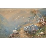 Circle of Edwin Alfred Pettitt (1840-1912) British. A Mountainous Landscape, Watercolour, 8.25" x