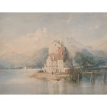 Attributed to Thomas Myles Richardson Jnr (1813-1890) British. A Riverside House and Bridge on the