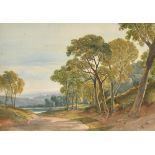 Circle of John Varley (1778-1842) British. A River Landscape, Watercolour, 8.75" x 12.75" (22.2 x