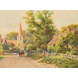 Fred Walmsley (19th-20th Century) British. "Blendworth", Watercolour, Signed, and Inscribed on a
