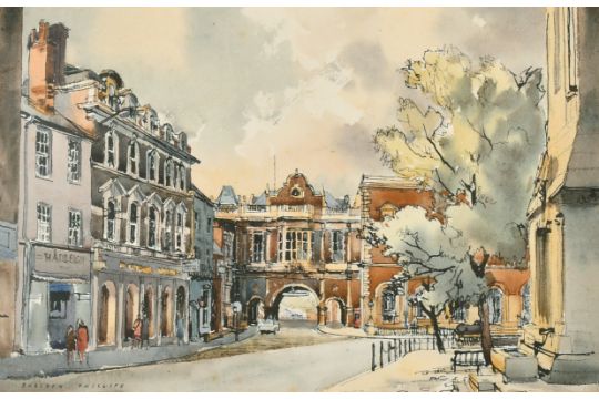 Arthur Sheldon Phillips (1914-2001) British. A Street Scene, Watercolour, Signed, 13.5" x 21.5" ( - Image 1 of 5