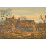 Edward Stamp (20th – 21st Century) British. "Oakham Farm, Evening", Watercolour, Signed and Dated