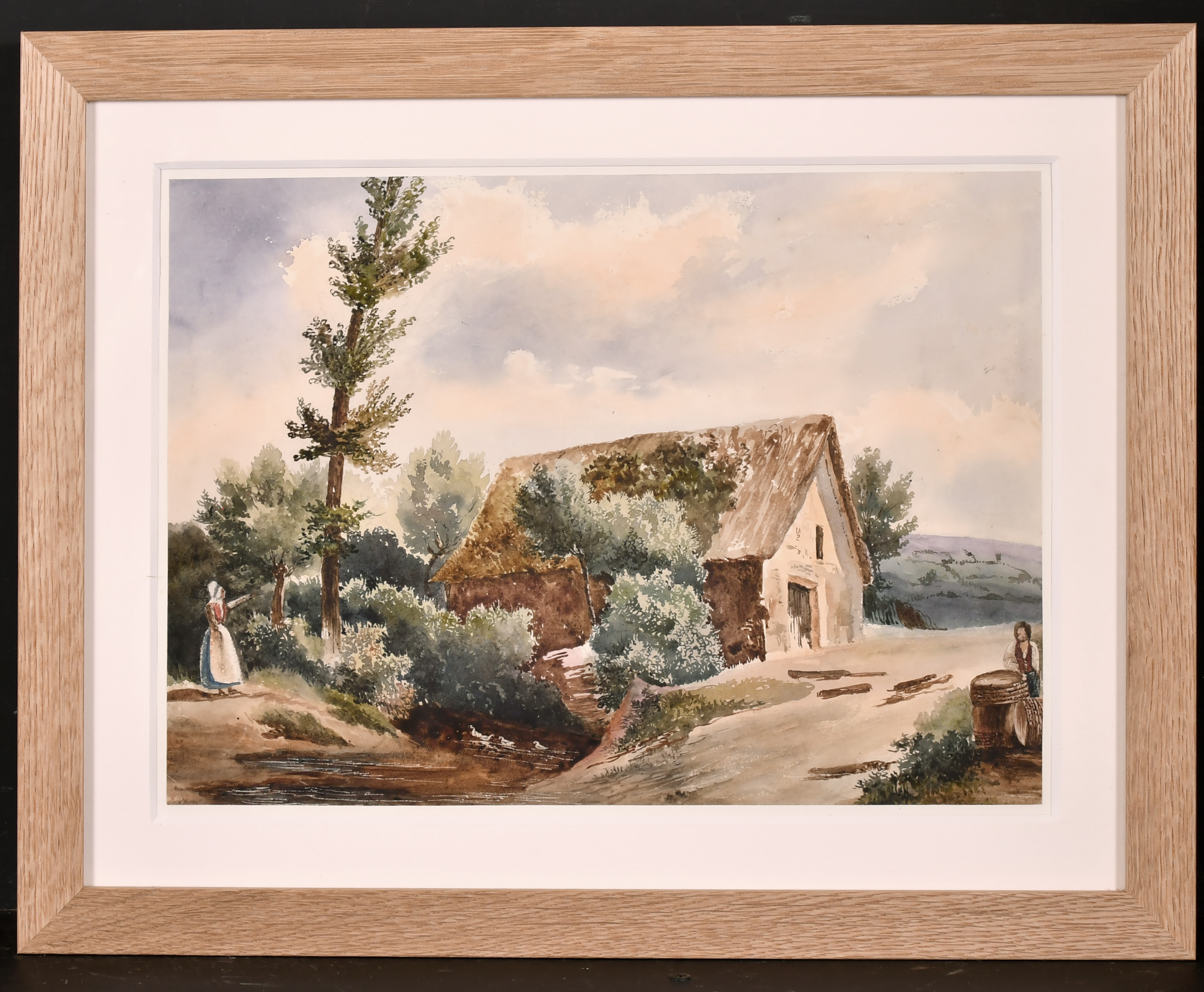 19th Century French School. A River Landscape with Farm Buildings, Watercolour, 6.75" x 10.25" (17.2 - Image 4 of 5