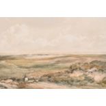 Claude Hayes (1852-1922) British. A Moorland Scene near Whitstable, Watercolour, Signed, Inscribed