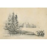 Paul Jacob Naftel (1817-1891) British. 'River Scene', Pencil, Signed and Dated 1837, and Inscribed