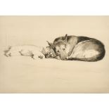 Cecil Aldin (1870-1935) British. "Inseparable", Etching, Signed and Numbered 80/100 in Pencil, 8.25"
