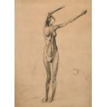 Jacques Villon (1875-1963) French. "Nu debout bras en l'air", Etching, Signed and numbered 3/23 in