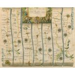 John Ogilby (1600-1676) British. "The Road from Oxford to Chichester", Map, 13.75" x 16.5" (34.8 x
