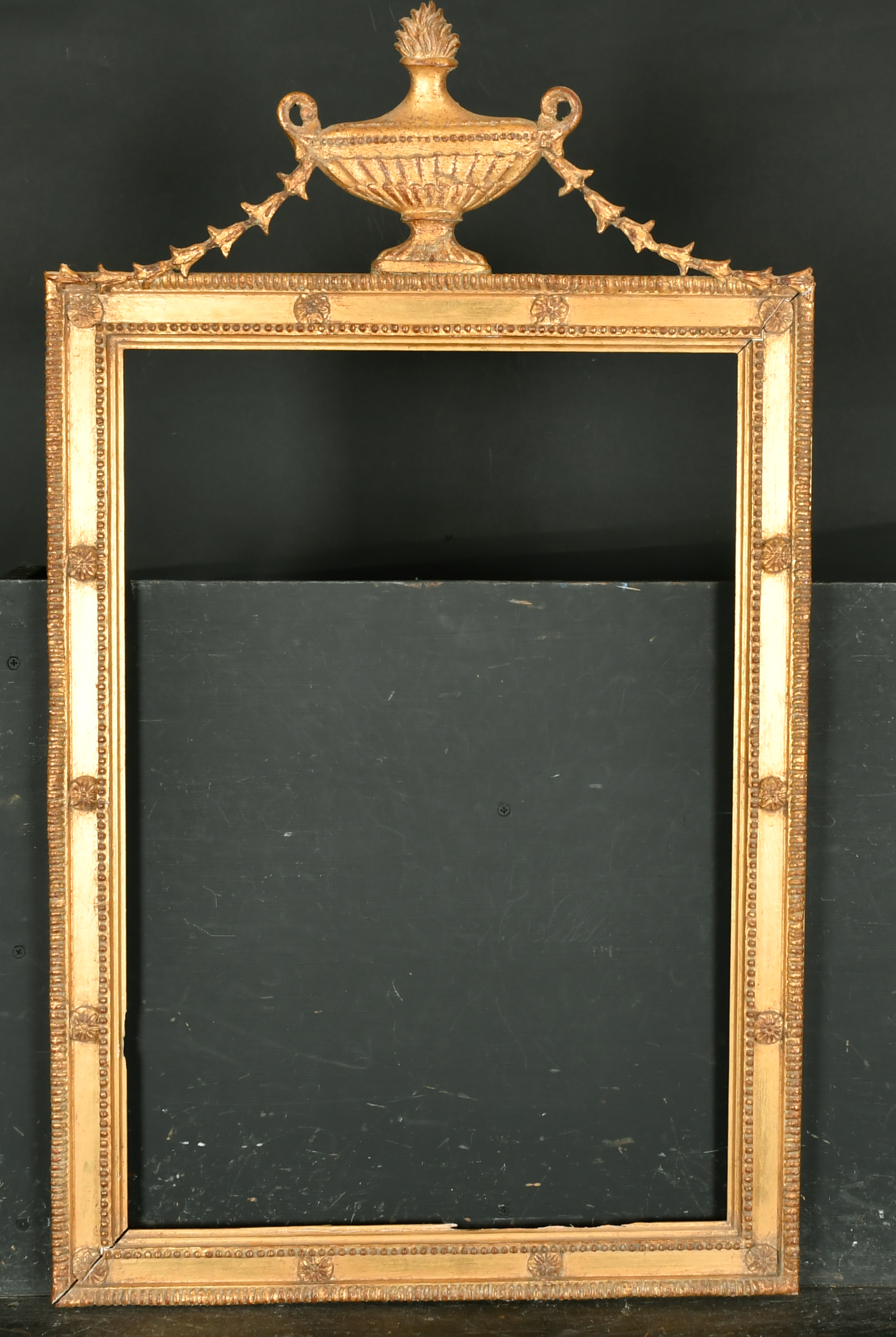 20th Century English School. A Gilt Composition frame, with an ornate top with an urn, rebate 23.25" - Image 2 of 3