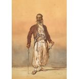 Circle of Amadeo Preziosi (1816-1882) Maltese. Study of a Middle Eastern Figure, Watercolour, 15"